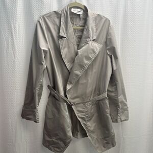YSL Lightweight Wrap Windbreaker Trench coat Neutral Beige Layering Medium 42